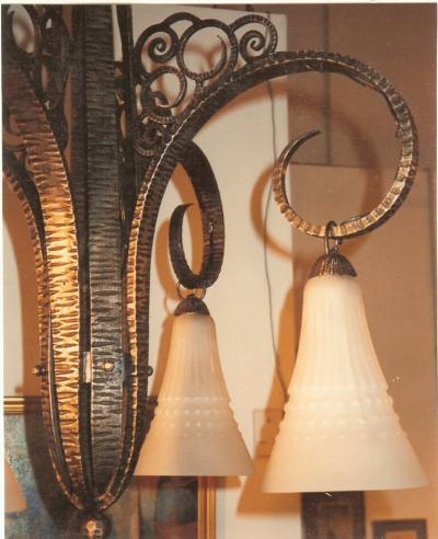 Nics Fr res Nics Freres forged iron ceiling fixture