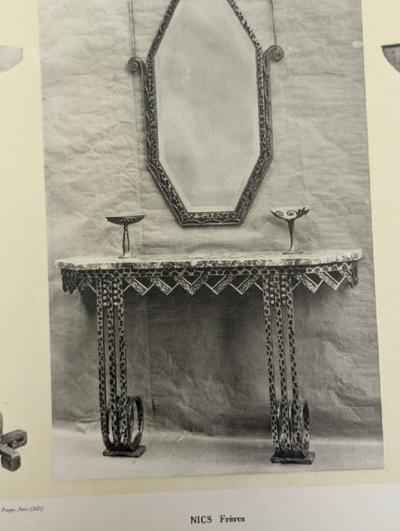 Nics Fr res Nics Freres forged iron console