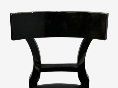 Niedermaier Ebonized Wood Leather Klismos Dining Chairs USA 21st C 