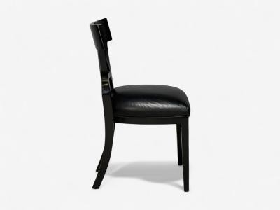Niedermaier Ebonized Wood Leather Klismos Dining Chairs USA 21st C 