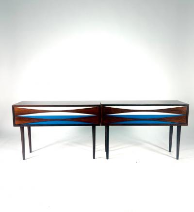 Niels Clausen Pair of Nightsands by Niels Clausen in Rosewood Circa 1960s