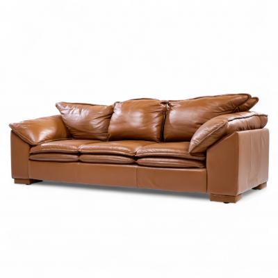 Niels Eilersen Niels Eilersen Monza Mid Century Danish Leather Three Seat Sofa