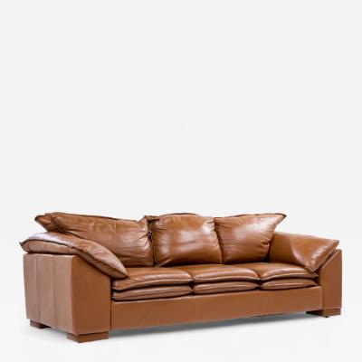 Niels Eilersen Niels Eilersen Monza Mid Century Danish Leather Three Seat Sofa
