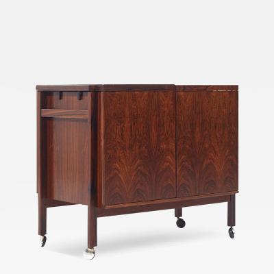 Niels Erik Glasdam Jensen Niels Erik Glasdam Jensen Mid Century Danish Rosewood Expanding Bar Cart