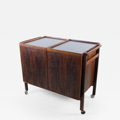 Niels Erik Glasdam Jensen Rosewood Expansion Bar Cart by Niels Erik Glasdam Jensen