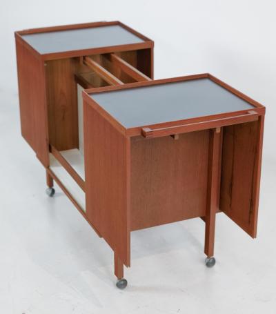 Niels Erik Glasdam Jensen Scandinavian Modern Teak Expandable Bar Cart