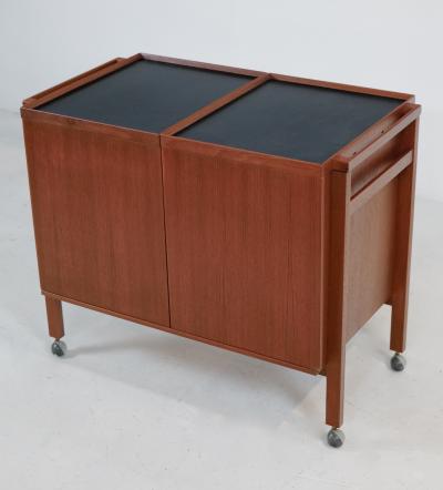 Niels Erik Glasdam Jensen Scandinavian Modern Teak Expandable Bar Cart