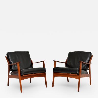 Niels Koefoed 1960 s Pair of Vintage Danish Teak Armchairs by Niels Koefoed