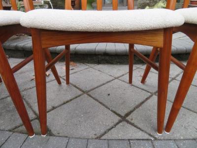Niels Koefoed Lovely Set of Four Teak Eva Dining Room Chairs by Niels Koefoed 1960s