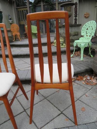 Niels Koefoed Lovely Set of Four Teak Eva Dining Room Chairs by Niels Koefoed 1960s
