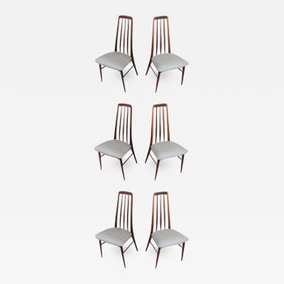 Niels Koefoed Niels Koefoed Eva Mid Century Danish Rosewood Dining Chairs Set of 6