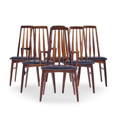 Niels Koefoed Niels Koefoed Eva Mid Century Danish Rosewood Dining Chairs Set of 6