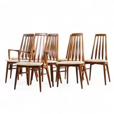 Niels Koefoed Niels Koefoed Eva Mid Century Danish Rosewood Dining Chairs Set of 8