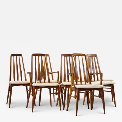 Niels Koefoed Niels Koefoed Eva Mid Century Danish Rosewood Dining Chairs Set of 8