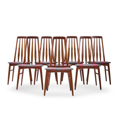 Niels Koefoed Niels Koefoed Eva Mid Century Danish Teak Dining Chairs Set of 8