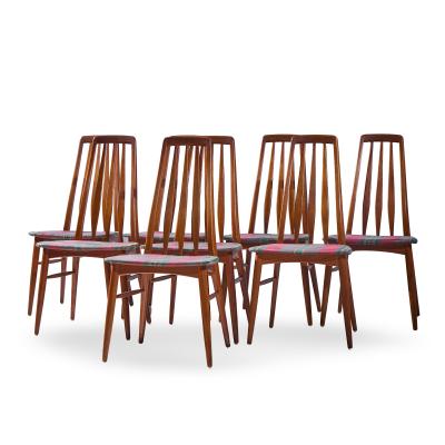 Niels Koefoed Niels Koefoed Eva Mid Century Danish Teak Dining Chairs Set of 8