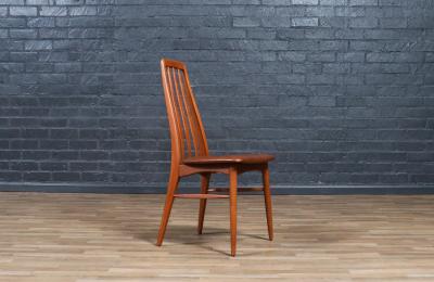 Niels Koefoed Niels Koefoed Eva Teak Leather Dining Chairs for Koefoeds Hornslet