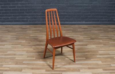 Niels Koefoed Niels Koefoed Eva Teak Leather Dining Chairs for Koefoeds Hornslet