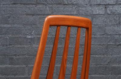 Niels Koefoed Niels Koefoed Eva Teak Leather Dining Chairs for Koefoeds Hornslet
