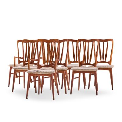 Niels Koefoed Niels Koefoed for Koefoeds Hornslet Ingrid Mid Century Dining Chairs Set of 6