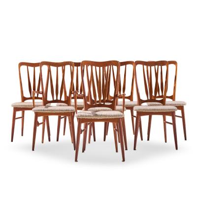 Niels Koefoed Niels Koefoed for Koefoeds Hornslet Ingrid Mid Century Dining Chairs Set of 6