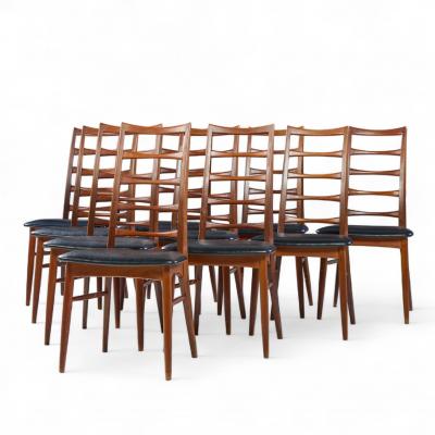 Niels Koefoed Niels Koefoed for Koefoeds Hornslet Lis Danish Teak Dining Chairs Set of 10
