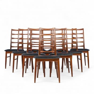 Niels Koefoed Niels Koefoed for Koefoeds Hornslet Lis Danish Teak Dining Chairs Set of 10