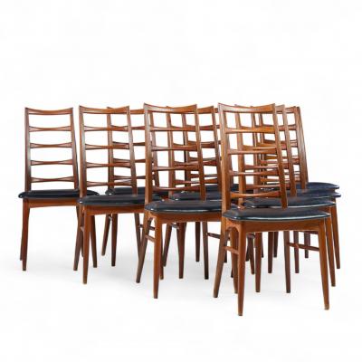 Niels Koefoed Niels Koefoed for Koefoeds Hornslet Lis Danish Teak Dining Chairs Set of 10