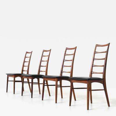 Niels Koefoed Niels Koefoed model Lis dining chairs in rosewood Denmark 1961