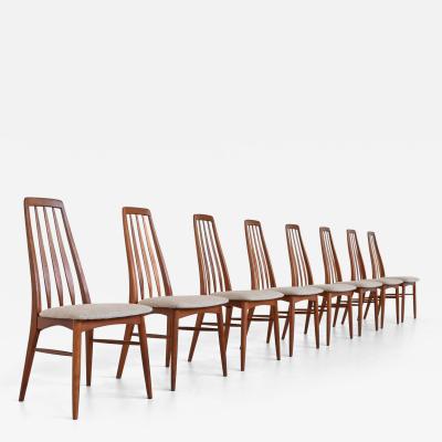 Niels Koefoed Niels Koefoed set of eight Eva dining chairs in teak Denmark 1960