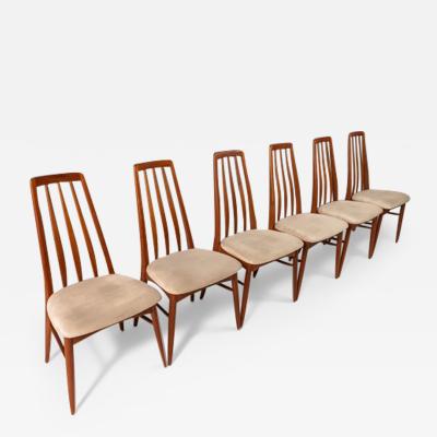 Niels Koefoed Set of Six 6 Eva Dining Chairs w Sculpted Backs in Teak by Niels Koefoed