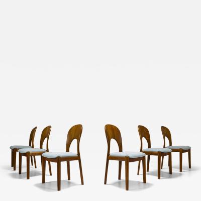 Niels Koefoed Six Morten Teak Dining Chairs by Niels Koefoed Denmark 1960s