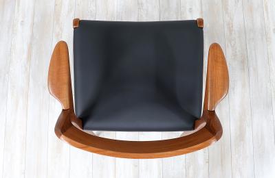 Niels Otto M ller Niels M ller Model 71 Leather Teak Arm Chairs for J L M llers