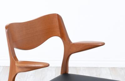 Niels Otto M ller Niels M ller Model 71 Leather Teak Arm Chairs for J L M llers