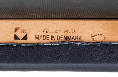 Niels Otto M ller Niels M ller Model 71 Leather Teak Arm Chairs for J L M llers