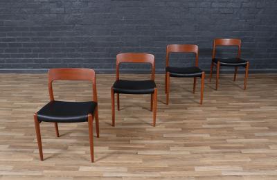 Niels Otto M ller Niels Moller Model 75 Teak Leather Dining Chairs