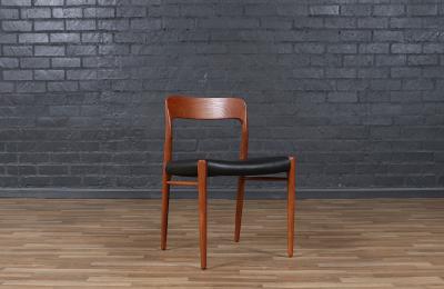 Niels Otto M ller Niels Moller Model 75 Teak Leather Dining Chairs
