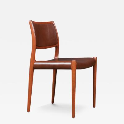 Niels Otto M ller Niels Moller Model 80 Teak Cognac Leather Chair