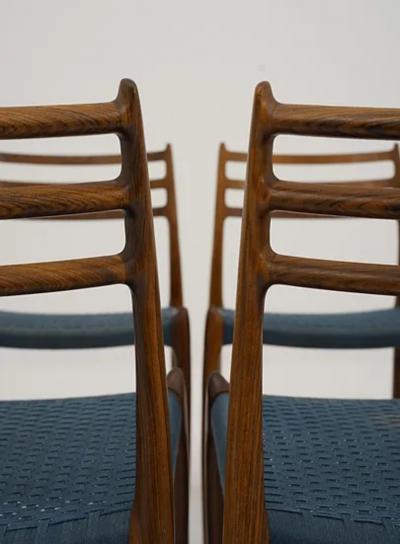 Niels Otto M ller Scandinavian Midcentury Dining Chairs Model 78 by Niels Otto M ller