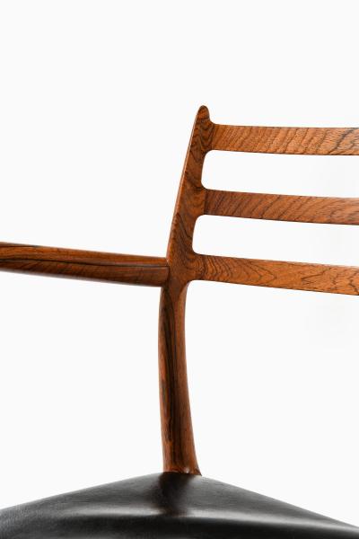 Niels Otto M ller Set of 10 Armchairs in Rosewood and Black Leather by Niels Otto M ller 1960s