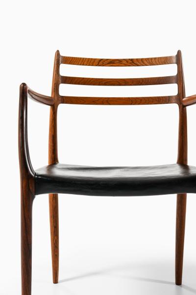 Niels Otto M ller Set of 10 Armchairs in Rosewood and Black Leather by Niels Otto M ller 1960s