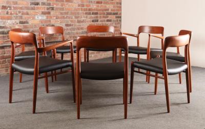 Niels Otto M ller Set of Eight Danish Teak and Leather Niels O M ller Dining Chairs Models 75 56