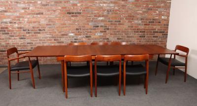 Niels Otto M ller Set of Eight Danish Teak and Leather Niels O M ller Dining Chairs Models 75 56