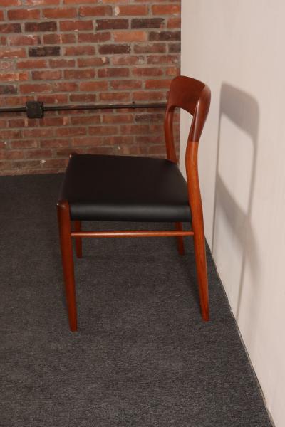 Niels Otto M ller Set of Eight Danish Teak and Leather Niels O M ller Dining Chairs Models 75 56