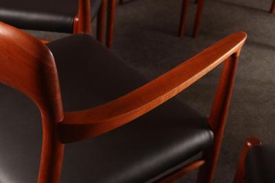 Niels Otto M ller Set of Eight Danish Teak and Leather Niels O M ller Dining Chairs Models 75 56