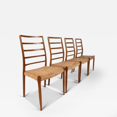 Niels Otto M ller Set of Four 4 Model No 82 Ladderback Dining Chairs
