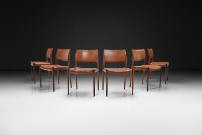 Niels Otto M ller Set of Six Model 80 Dining Chairs by Niels Otto M ller Denmark 1960s