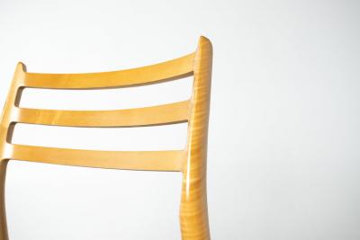 Niels Otto M ller Set of Ten Niels Otto M ller Model 78 and Model 62 Dining Chairs in Tiger Maple