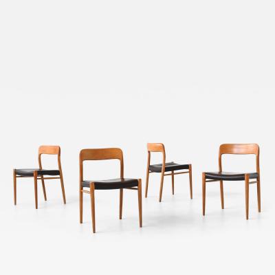 Niels Otto Moller Niels Otto Moller model 75 dining chairs in oak Denmark 1954