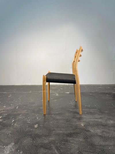 Niels Otto Moller Set of 10 Niels M ller Dining Chairs Model 78 and 62 in Maple Black Papercord